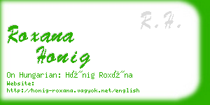 roxana honig business card